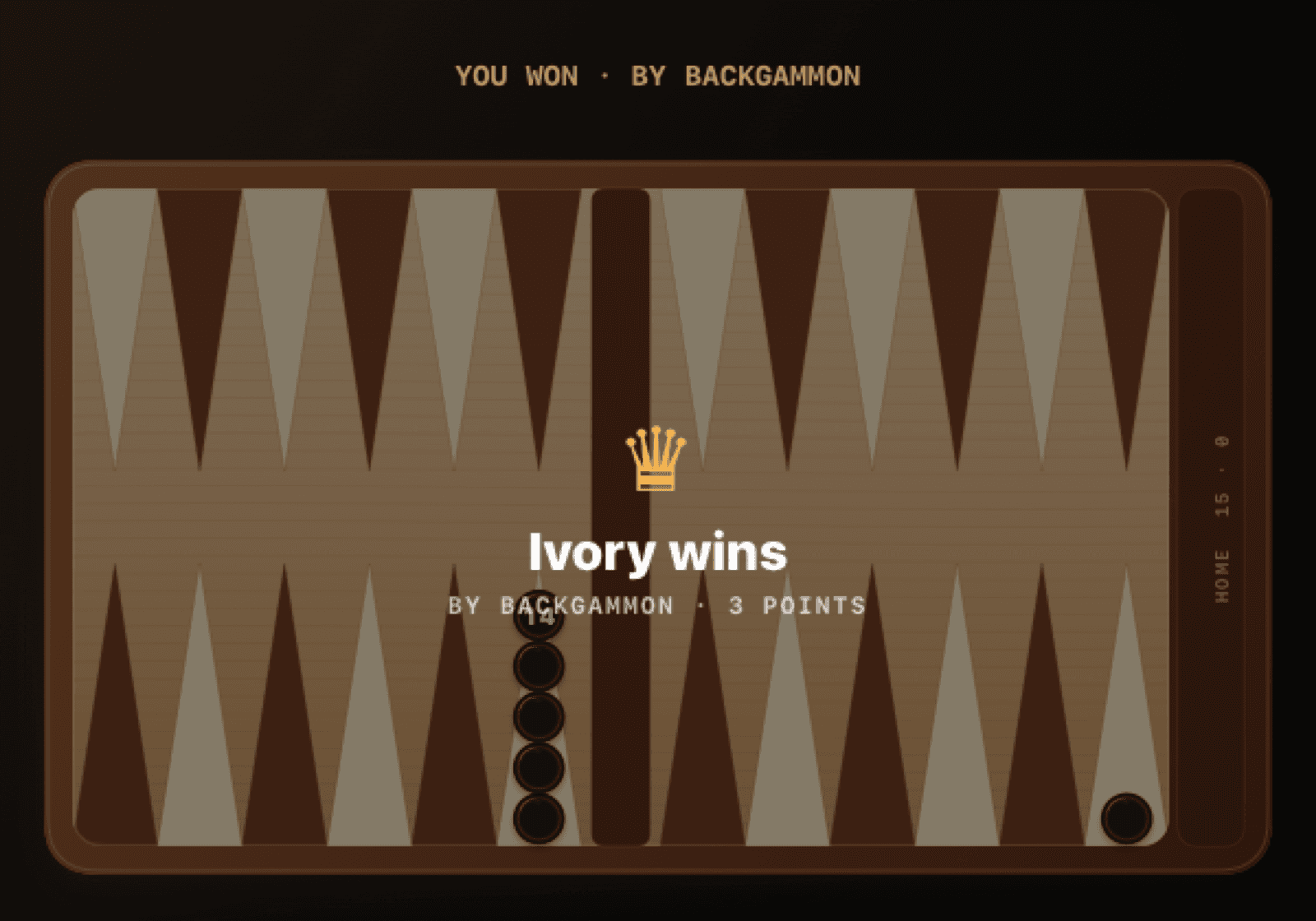 Backgammon board inside an iMessage game